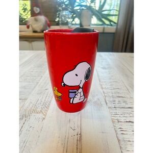 Snoopy Peanuts Stoneware Travel Mug Red Modern Gourmet Foods 2021‎